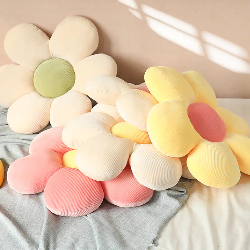 Soft Cartoon Flower Plush Pillow